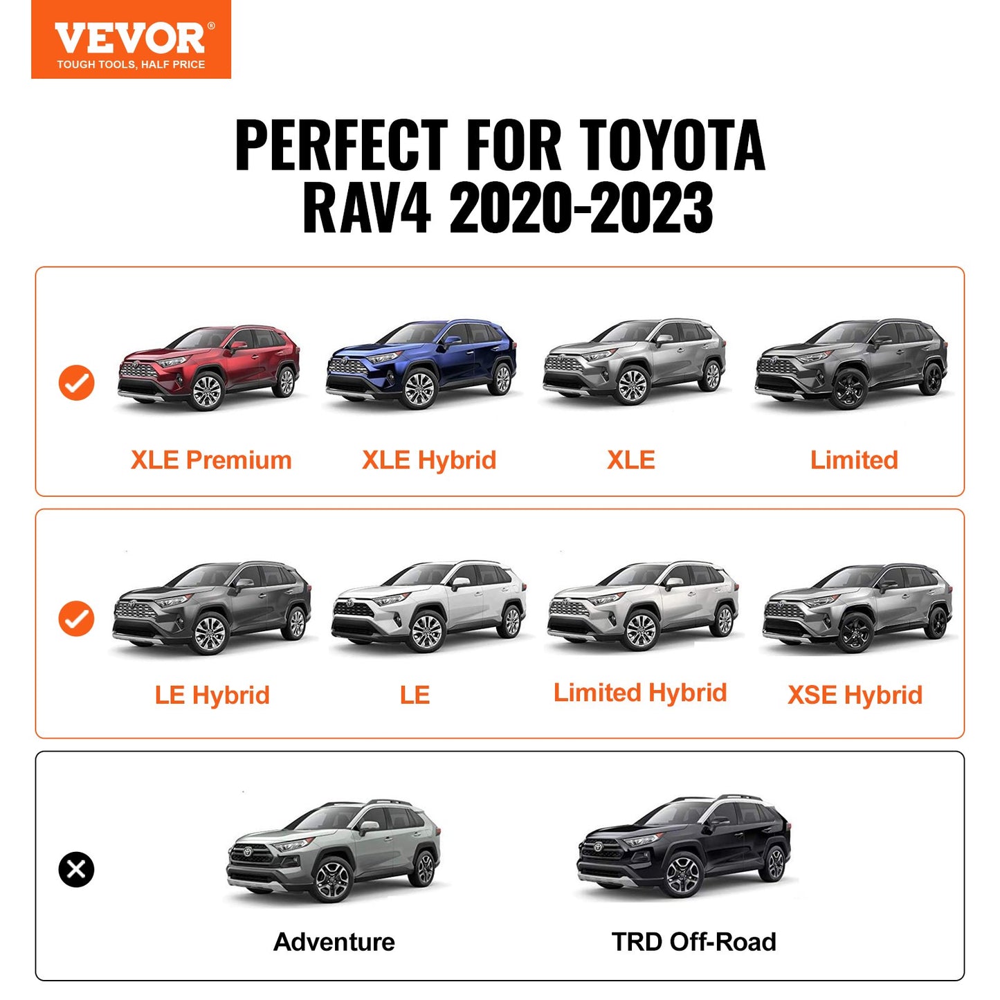 Roof Rack Cross Bars, Compatible with Toyota RAV4 2020-2023, 160lbs Load Capacity, Aluminum Anti-Rust Crossbars with Locks, Rooftop Cargo Bag Luggage Carrier (Not Fit for Adventure/TRD Off-Road) - Image 2