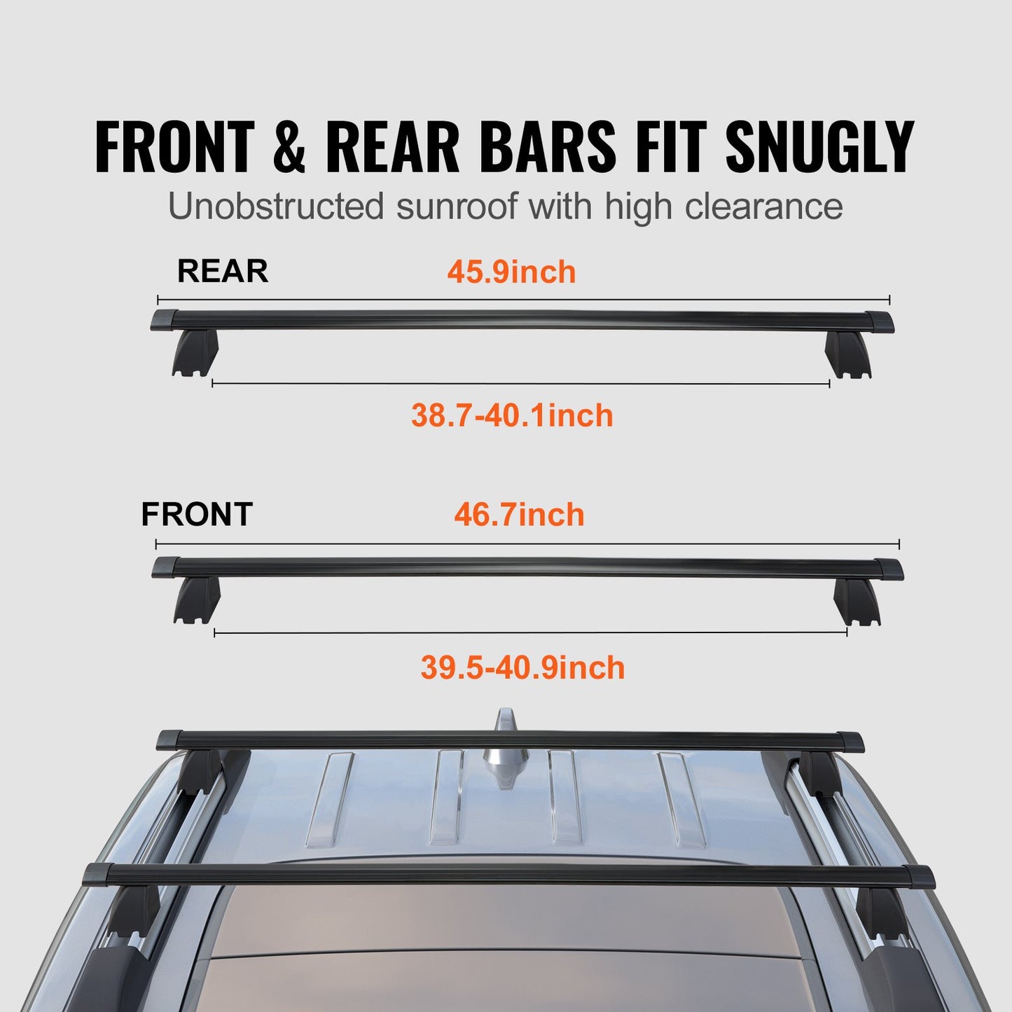 Roof Rack Crossbar for JEEP GRAND CHEROKEE 2011-2021 Aluminum with Lock - Image 3