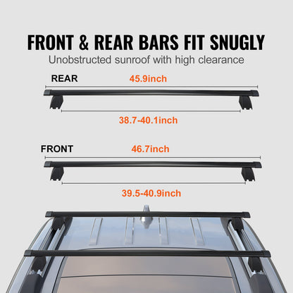 Roof Rack Crossbar for JEEP GRAND CHEROKEE 2011-2021 Aluminum with Lock - Image 3