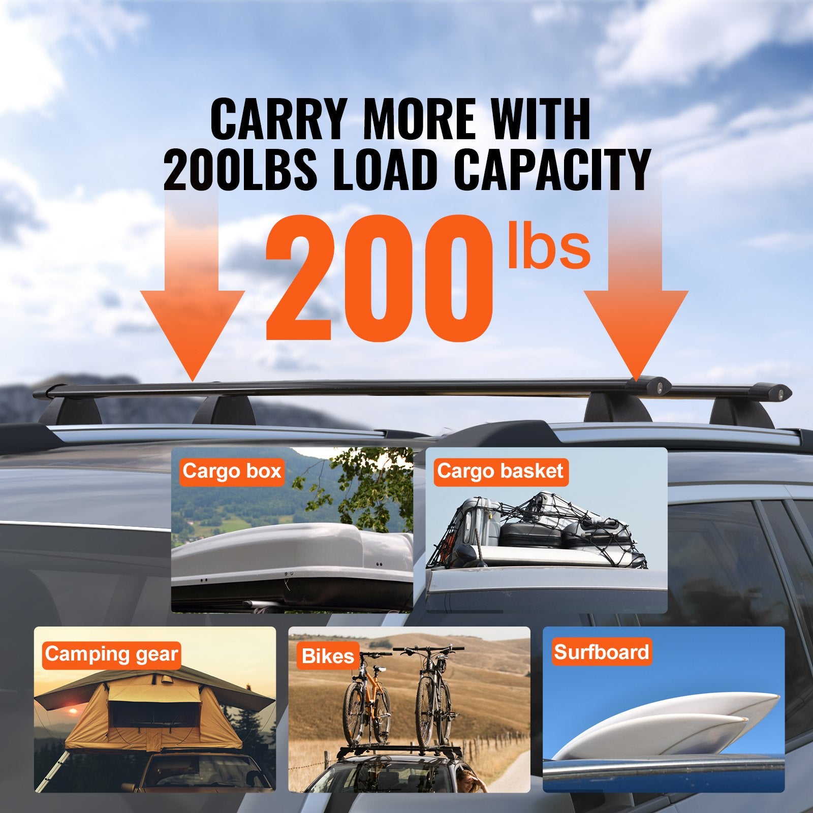 Roof Rack Crossbar for JEEP GRAND CHEROKEE 2011-2021 Aluminum with Lock - Image 4