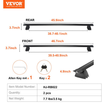 Roof Rack Crossbar for JEEP GRAND CHEROKEE 2011-2021 Aluminum with Lock - Image 7