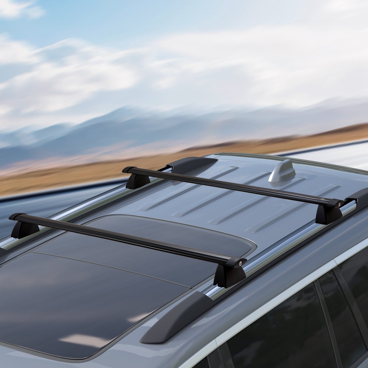 Roof Rack Crossbar for JEEP GRAND CHEROKEE 2011-2021 Aluminum with Lock - Image 8
