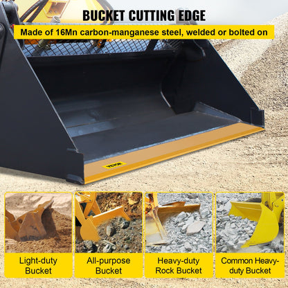 Bucket Cutting Edge, 213x15x1.9 Bucket Edge, Weld-on and Bolt-on Advanced Cutting Edge, 16Mn Carbon-manganese Steel Loader Cutting Edge, Skid Steer Cutting Edge with Paint for Excavator and Load - Image 2
