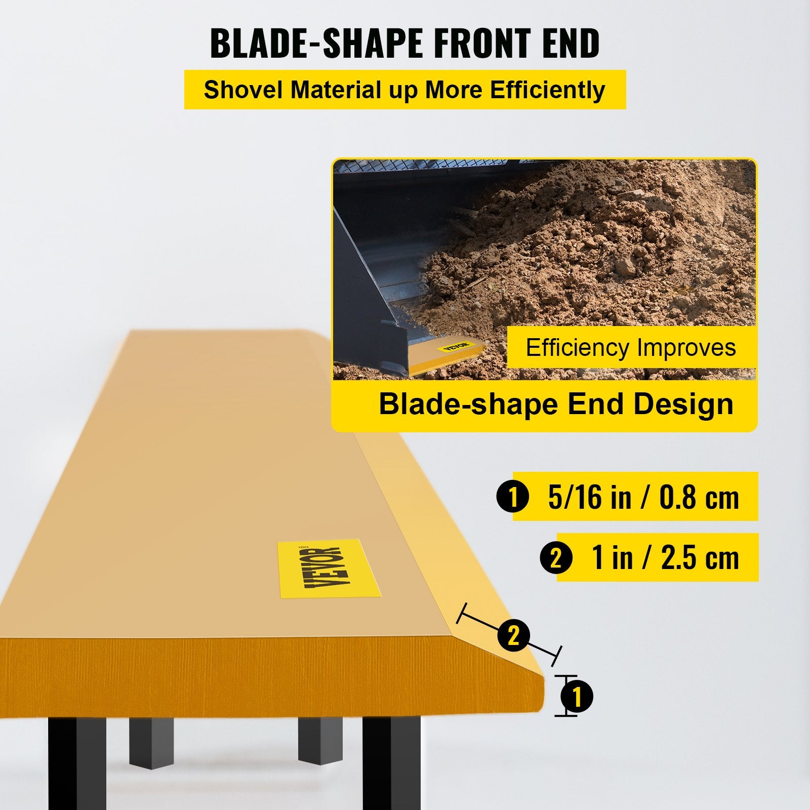 Bucket Cutting Edge, 213x15x1.9 Bucket Edge, Weld-on and Bolt-on Advanced Cutting Edge, 16Mn Carbon-manganese Steel Loader Cutting Edge, Skid Steer Cutting Edge with Paint for Excavator and Load - Image 6