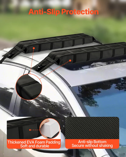 Soft Roof Rack Pads 33in 176lbs Load Capacity for Kayak Canoe Surfboard Luggage - Image 5