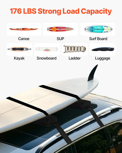 Soft Roof Rack Pads 15.5in 176lbs Load Capacity for Kayak Canoe Surfboard - Image 3