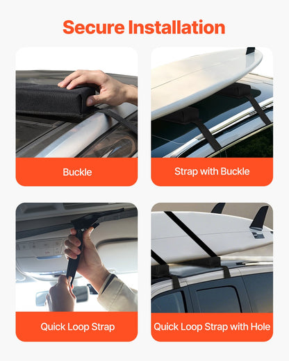 Soft Roof Rack Pads 15.5in 176lbs Load Capacity for Kayak Canoe Surfboard - Image 4