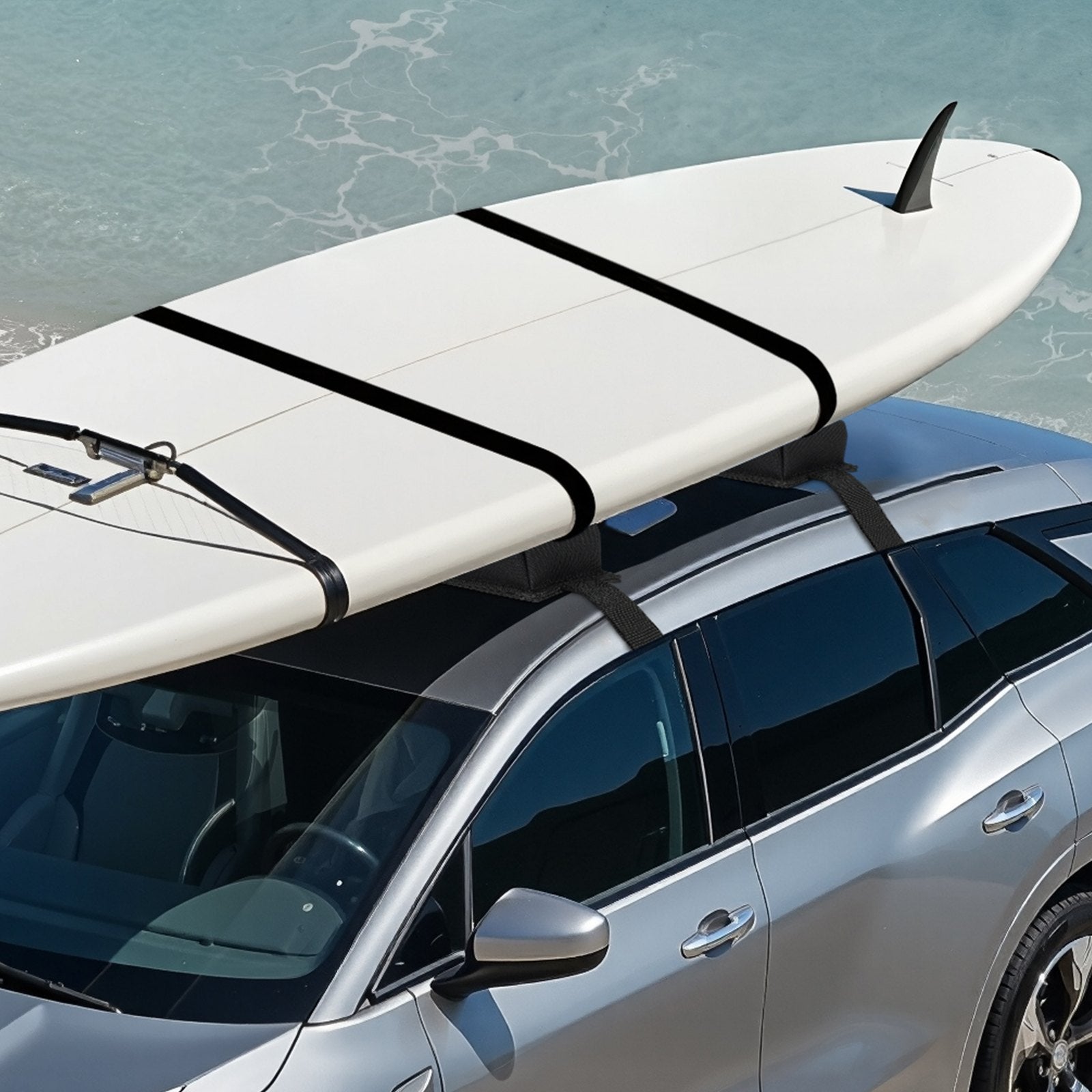 Soft Roof Rack Pads 15.5in 176lbs Load Capacity for Kayak Canoe Surfboard - Image 8