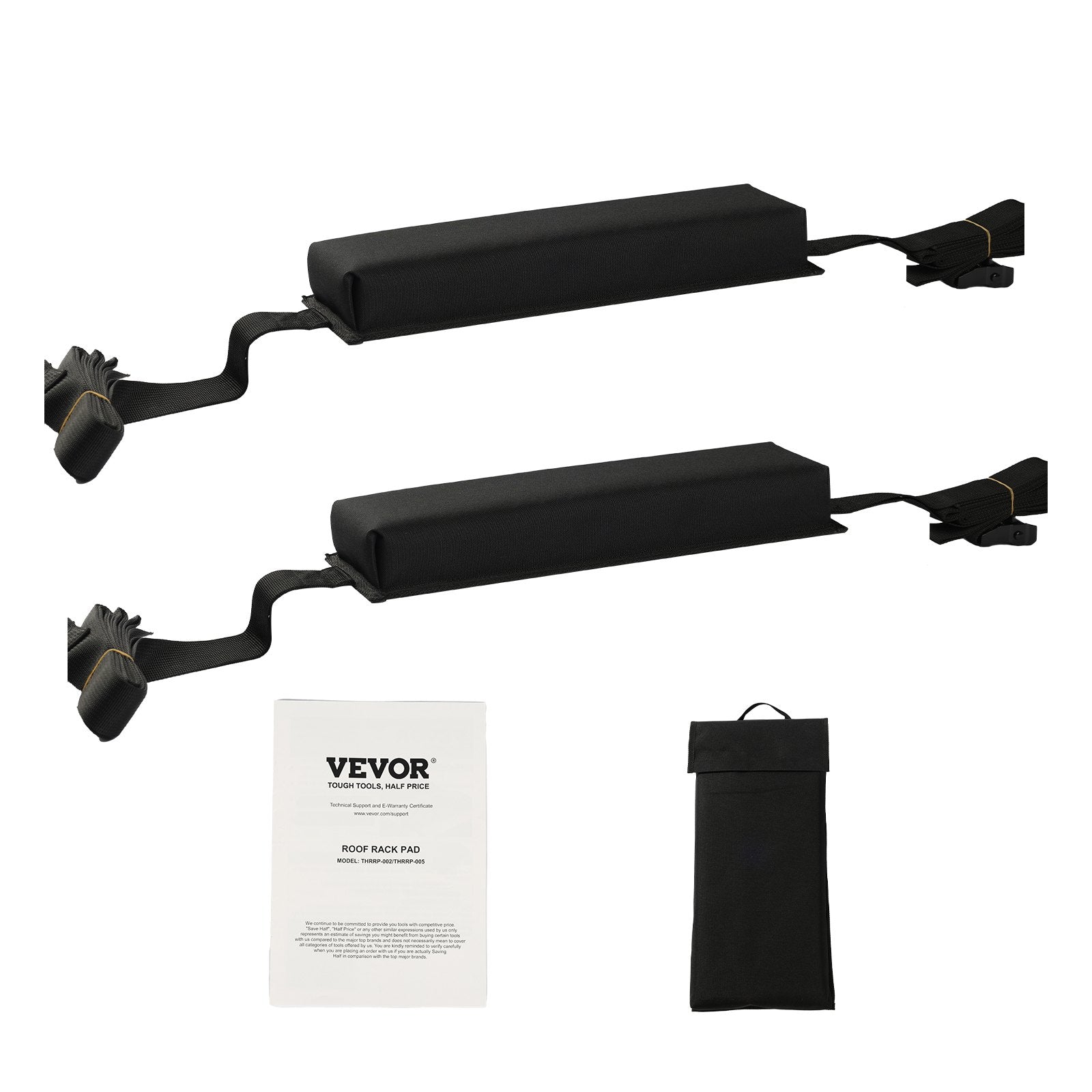 Soft Roof Rack Pads 15.5in 176lbs Load Capacity for Kayak Canoe Surfboard - Image 9