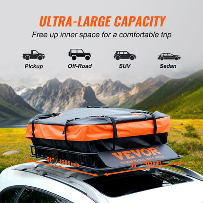 Roof Rack Cargo Basket 200 LBS 51"x36"x5" for SUV Truck with Luggage Bag - Image 4