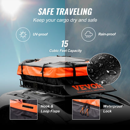 Roof Rack Cargo Basket 200 LBS 51"x36"x5" for SUV Truck with Luggage Bag - Image 5