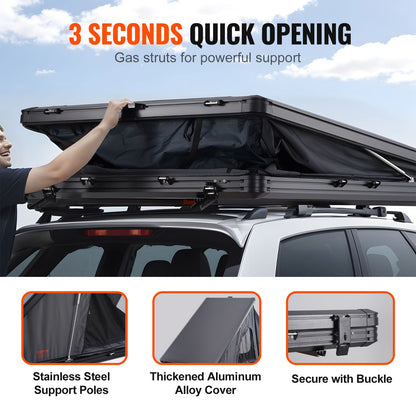 Rooftop Tent Hard Shell 2-3 Person Waterproof for Jeep SUV Truck w/ Ladder - Image 4