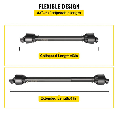 PTO Shaft PTO Drive Shaft 1-3/8" x 6 Spline Ends Round End T4 43"-61" - Image 4