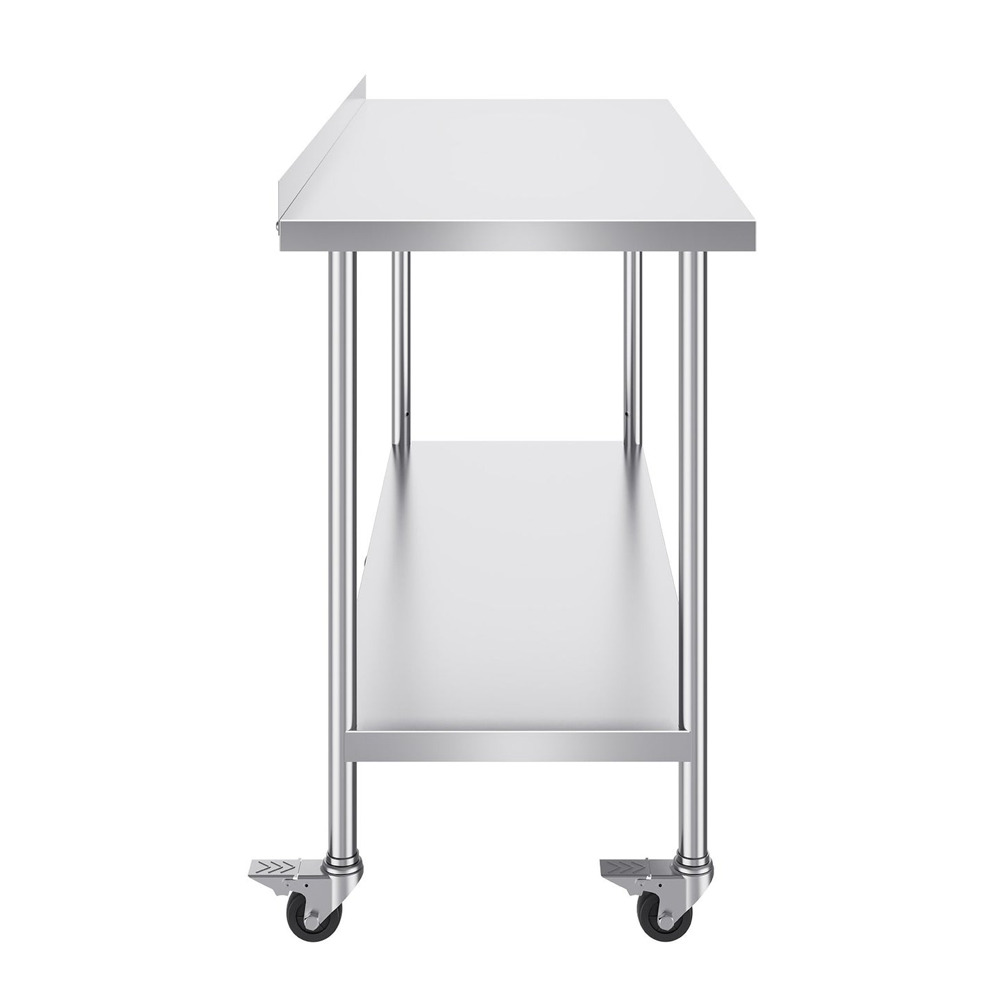 24 x 60 x 40 Inch Stainless Steel Work Table, Commercial Food Prep Worktable with Casters, Heavy Duty Prep Worktable, Metal Work Table with Adjustable Height for Restaurant, Home and Hotel - Image 9