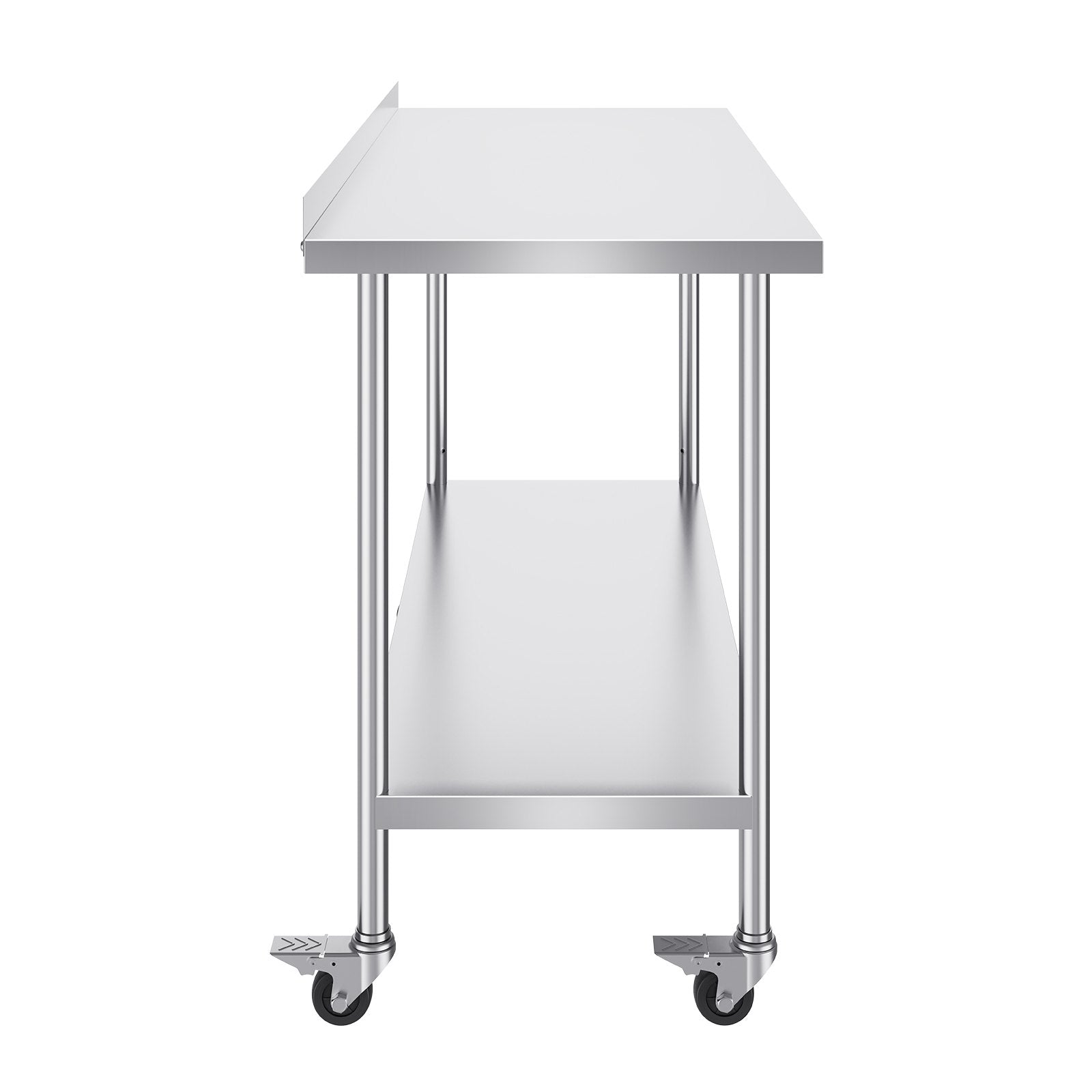 24 x 60 x 40 Inch Stainless Steel Work Table, Commercial Food Prep Worktable with Casters, Heavy Duty Prep Worktable, Metal Work Table with Adjustable Height for Restaurant, Home and Hotel - Image 9