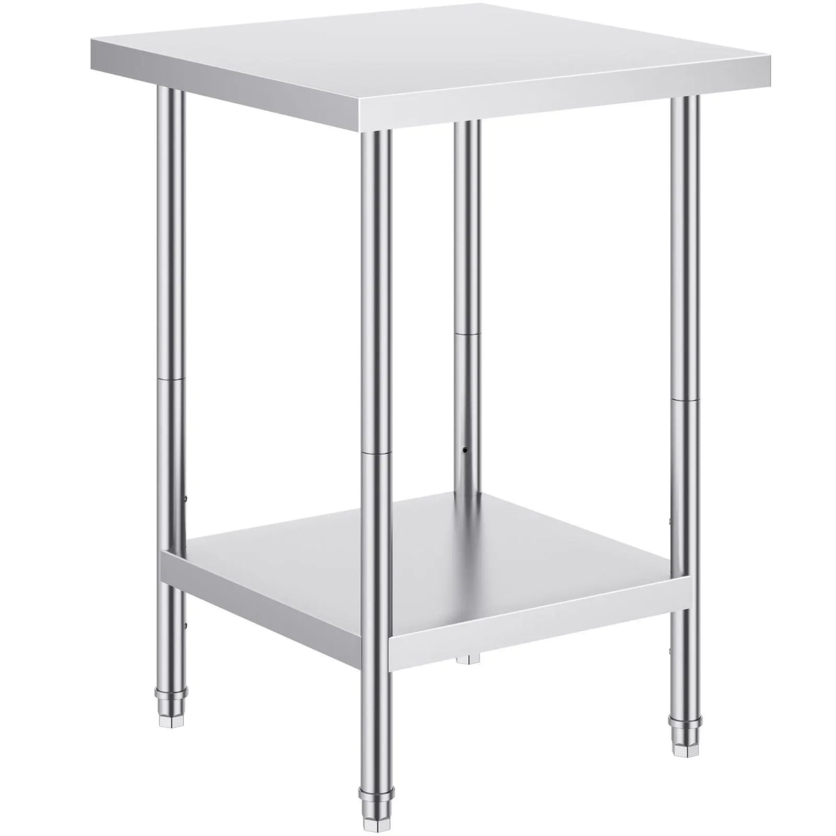 Stainless Steel Prep Table, 24 x 24 x 34 Inch, Heavy Duty Metal Worktable with 3 Adjustable Height Levels, Commercial Workstation for Kitchen Garage Restaurant Backyard - Image 9
