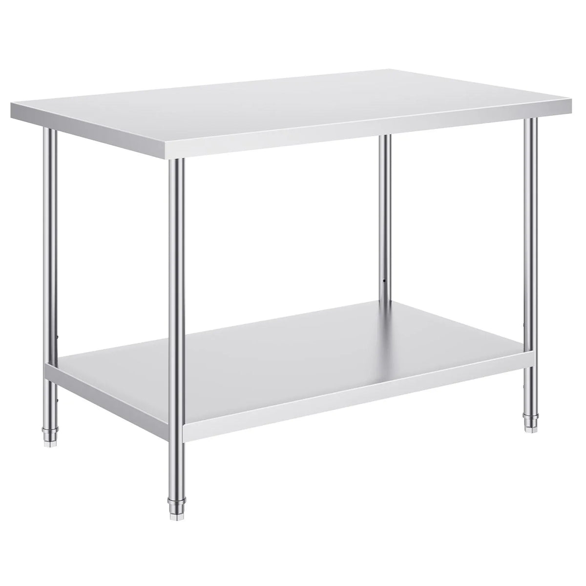 Stainless Steel Prep Table, 30 x 48 x 34 Inch, Heavy Duty Metal Worktable with 3 Adjustable Height Levels, Commercial Workstation for Kitchen Garage Restaurant Backyard - Image 9