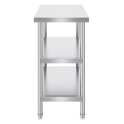 Stainless Steel Food Prep Table, 18 x 36 x 34 Inch Commercial Kitchen Worktable, with 2 Adjustable Undershelf, Heavy Duty Prep Table Metal Work Table for BBQ, Kitchen, Home, and Garage - Image 9