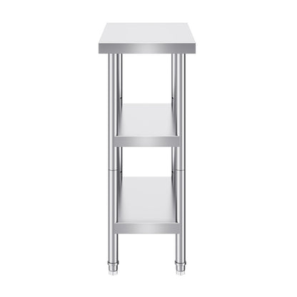 Stainless Steel Food Prep Table, 14 x 24 x 34 Inch Commercial Kitchen Worktable, with 2 Adjustable Undershelf, Heavy Duty Prep Table Metal Work Table for BBQ, Kitchen, Home, and Garage - Image 9