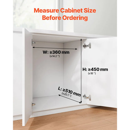 Pullout Trash Can for Kitchen Cabinets, 20+10+10L Double Under Sink Garbage Waste Recycling Bin, Under Mount Waste Container, with Heavy Duty Metal Full Extension Sliding System and Handle - Image 4