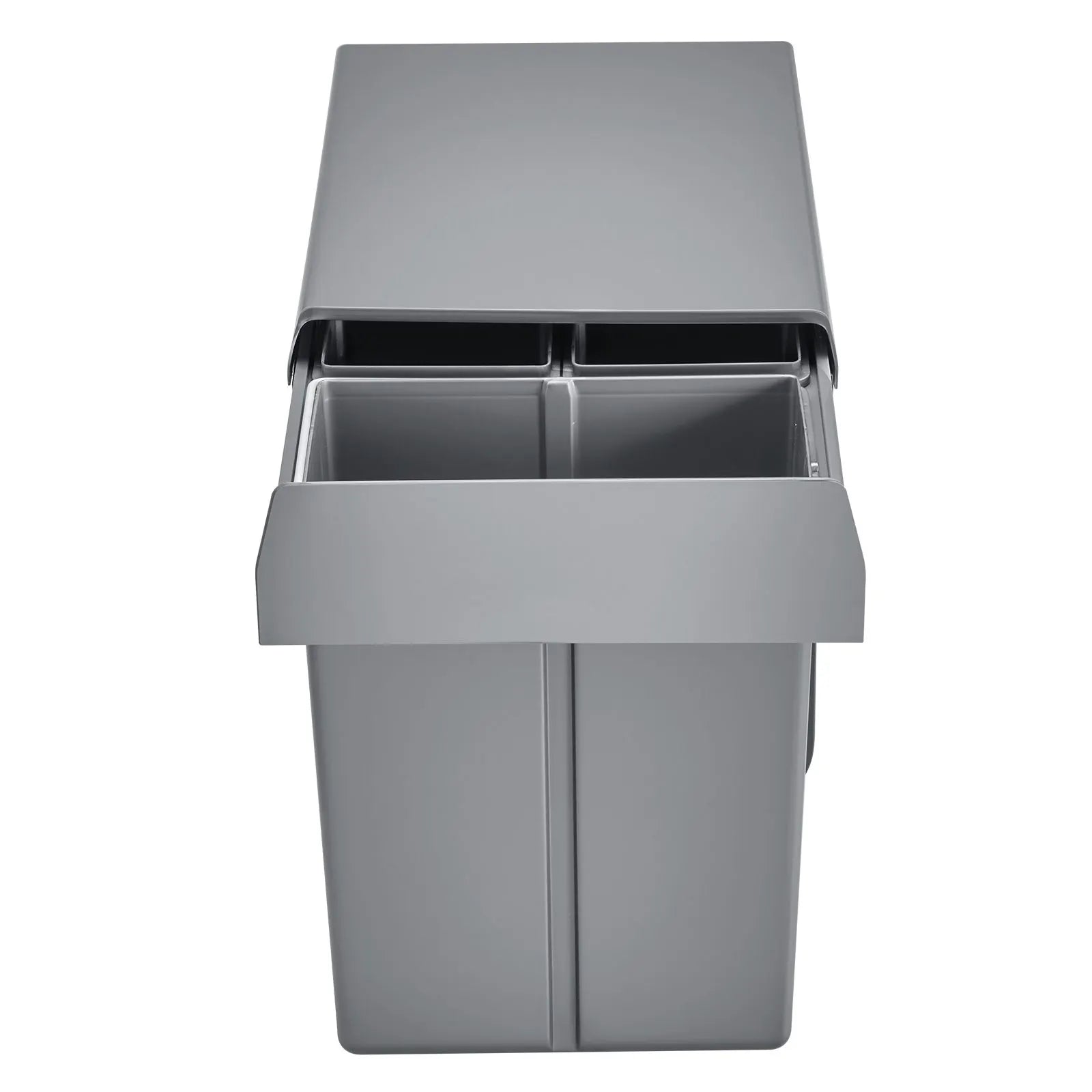 Pullout Trash Can for Kitchen Cabinets, 20+10+10L Double Under Sink Garbage Waste Recycling Bin, Under Mount Waste Container, with Heavy Duty Metal Full Extension Sliding System and Handle - Image 9