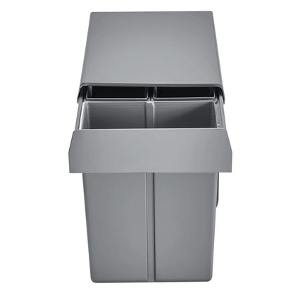 Pullout Trash Can for Kitchen Cabinets, 20+10+10L Double Under Sink Garbage Waste Recycling Bin, Under Mount Waste Container, with Heavy Duty Metal Full Extension Sliding System and Handle - Image 9