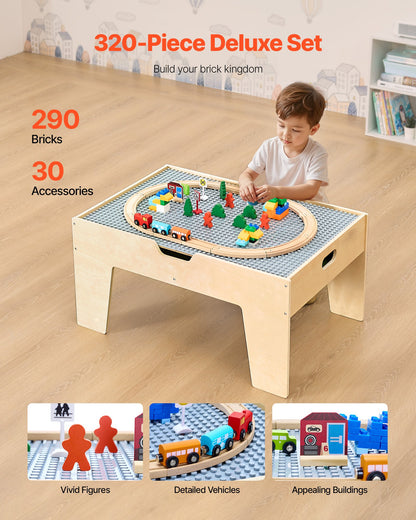 Multi-Purpose Activity Play Table 290 Building Bricks & 30 PCS Accessories - Image 3