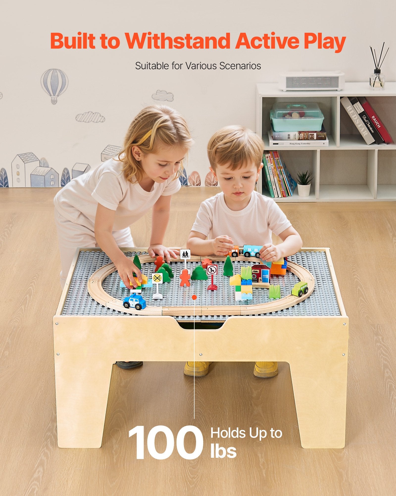 Multi-Purpose Activity Play Table 290 Building Bricks & 30 PCS Accessories - Image 4