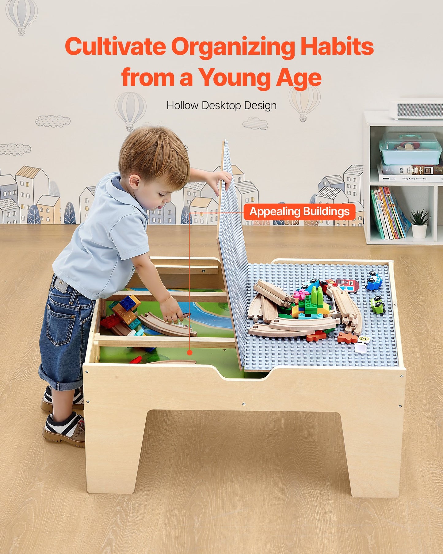 Multi-Purpose Activity Play Table 290 Building Bricks & 30 PCS Accessories - Image 5