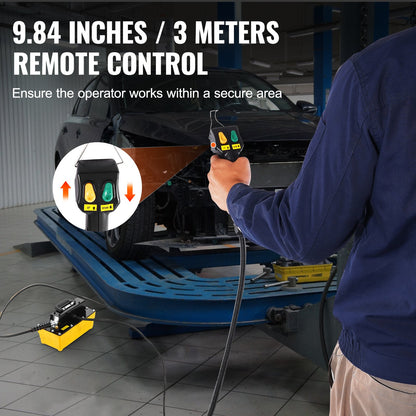 10,000PSI Air Hydraulic Pump, 2.3 L Reservoir, NPT 3/8 In Oil Outlet, NPT 1/4 In Inlet, Air Actuated Foot Pump with Remote Control Actuator, for Automobile Frame Machine & Hydraulic Press - Image 3