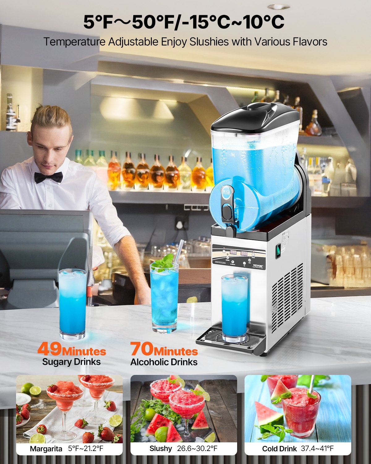 Commercial Slushy Machine 15L Margarita Smoothie Frozen Drink Maker - Image 3