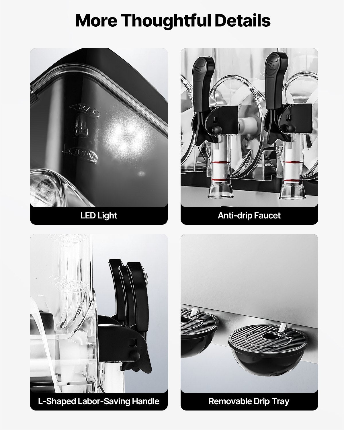 Commercial Frozen Drink Maker, 15Lx3 Triple Tank Slushy Machine, 180 Cups Stainless Steel Margarita Smoothie Frozen Drink Machine, Slushie Maker for Home Party Restaurants Cafe Bars - Image 6