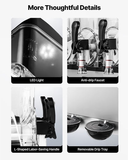 Commercial Frozen Drink Maker, 15Lx3 Triple Tank Slushy Machine, 180 Cups Stainless Steel Margarita Smoothie Frozen Drink Machine, Slushie Maker for Home Party Restaurants Cafe Bars - Image 6
