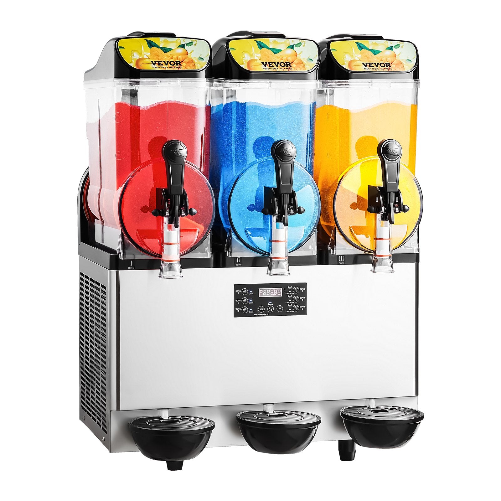 Commercial Frozen Drink Maker, 15Lx3 Triple Tank Slushy Machine, 180 Cups Stainless Steel Margarita Smoothie Frozen Drink Machine, Slushie Maker for Home Party Restaurants Cafe Bars - Image 9