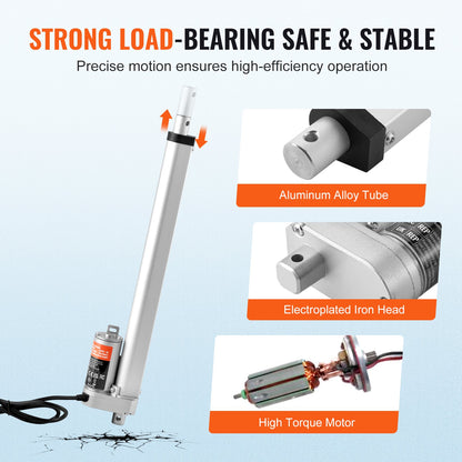 Linear Actuator 12V, 12 Inch High Speed 0.55"/s Linear Actuator, 220lbs/1000N Linear Motion Actuator with Mounting Bracket and IP54 Protection - Image 5
