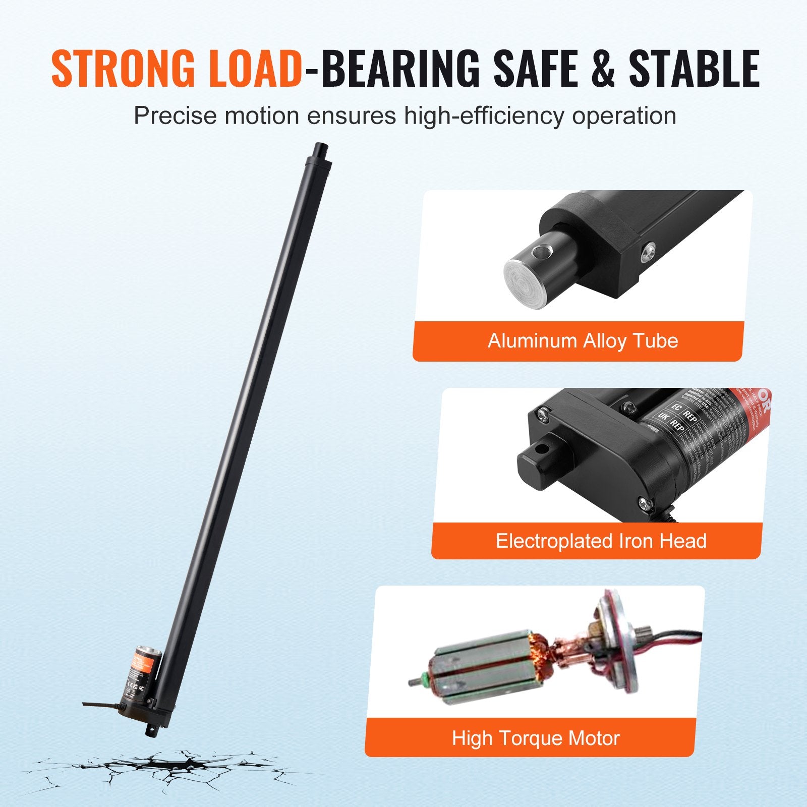 Linear Actuator 12V, 20 Inch High Speed 0.55"/s Linear Actuator, 220lbs/1000N Linear Motion Actuator with Mounting Bracket and IP54 Protection - Image 5