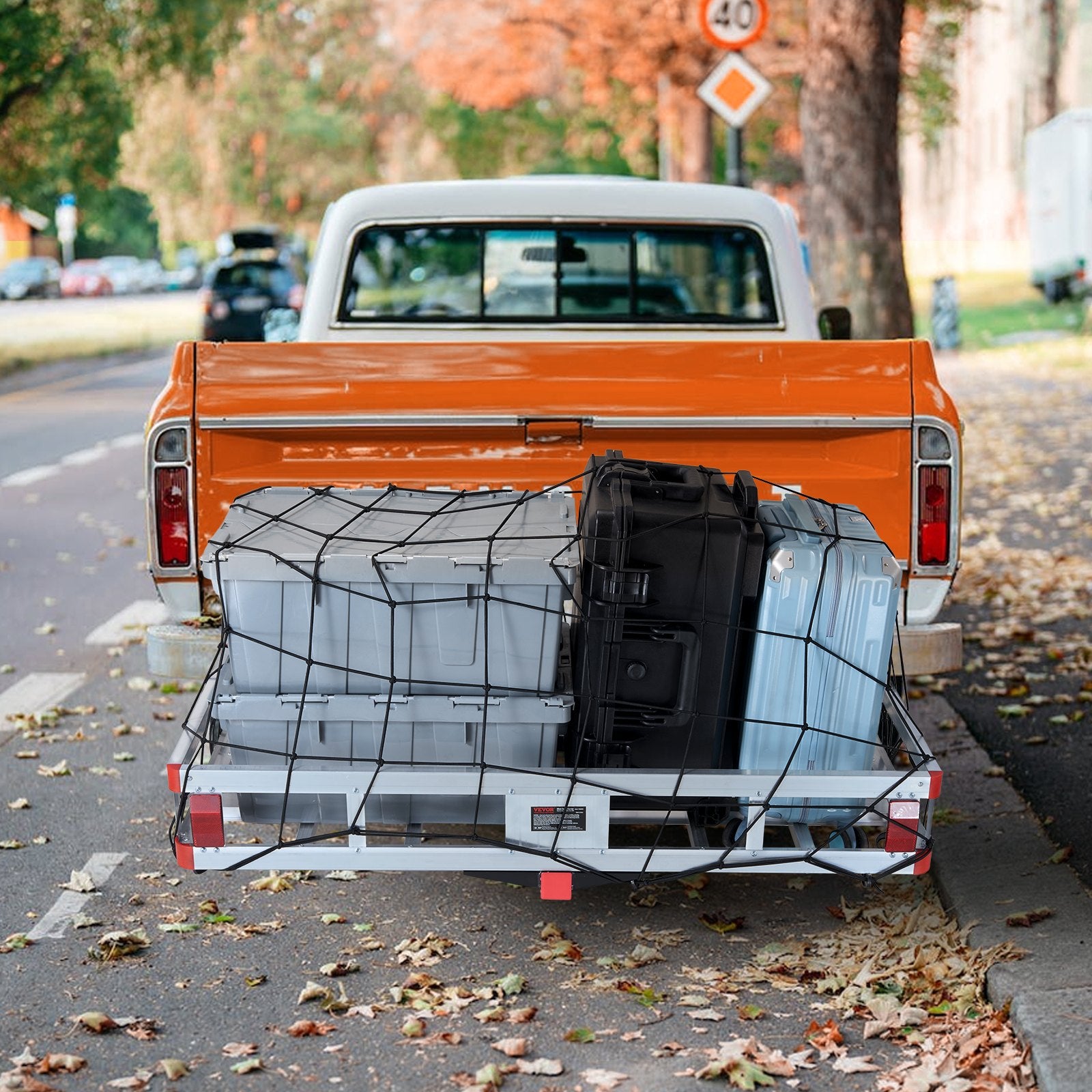 49.4 x 22.4 x 7.1 in Hitch Cargo Carrier, 500lb Capacity Trailer Hitch Mount Aluminum Cargo Basket, Luggage Carrier Rack Fits 2" Hitch Receiver for SUV Truck Pickup Camping - Image 8
