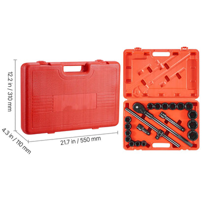 3/4 in Drive Impact Socket Set, 21 Pieces SAE 3/4 in to 2 in, 6 Point Cr-V Alloy Steel for Auto Repair, Easy-to-Read Size Markings, Includes Extension Bars, Ratchet Handle and Storage Case - Image 8