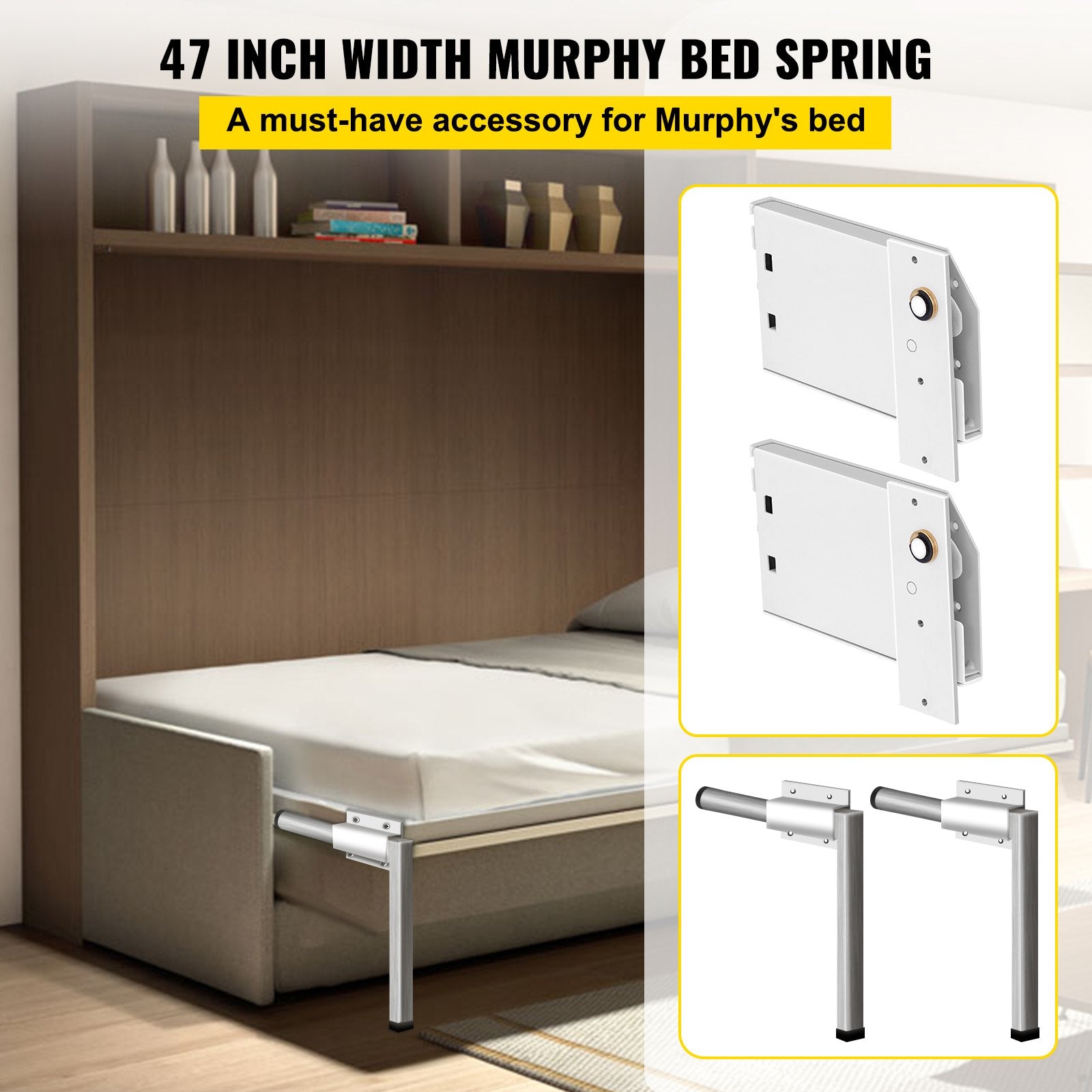 DIY Murphy Bed Springs Mechanism Hardware Kit Horizontal for Twin Size Bed - Image 2