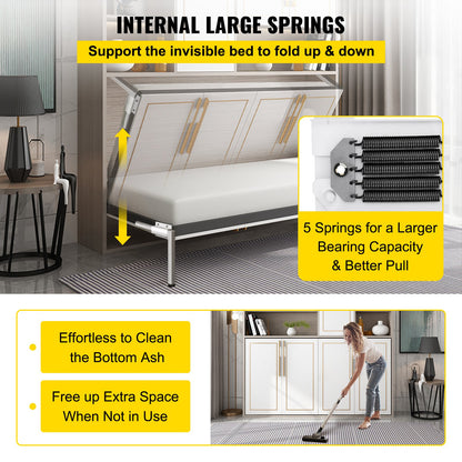 DIY Murphy Bed Springs Mechanism Hardware Kit Horizontal for Twin Size Bed - Image 3