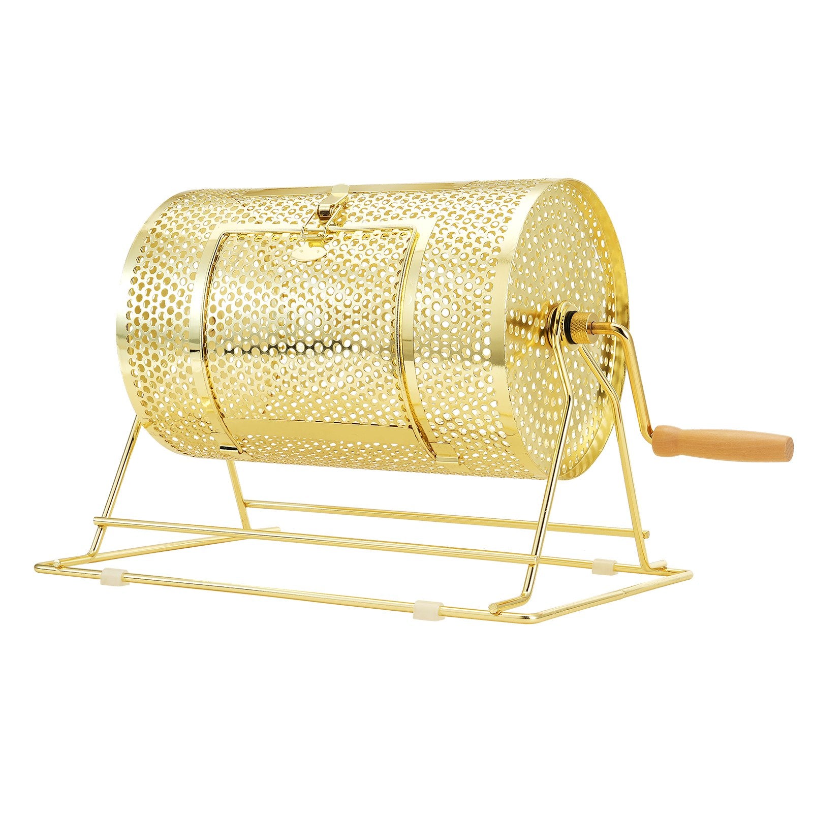 Raffle Drum, 11.6 x Ø7.48 inch Brass Plated Raffle Ticket Spinning Cage, Holds 2500 Tickets or 100 Ping Pong Balls, Metal Lottery Spinning Drawing with Wooden Turning Handle, for Bingo Ballot Pa - Image 9