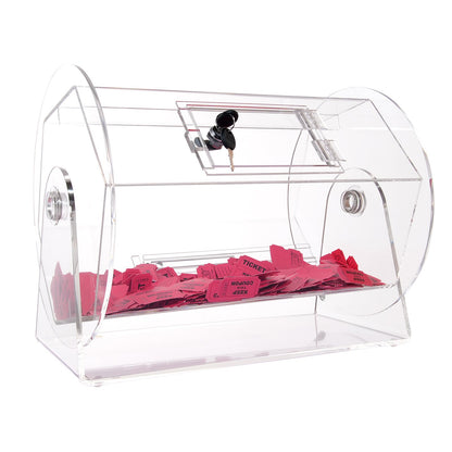 Acrylic Raffle Drum, Holds 5000 Tickets or 200 Raffle Balls, Professional Raffle Ticket Spinning Cage with 2 Keys, Transparent Lottery Spinning Drawing, Raffle Ticket Box for Lottery Games Bingo - Image 9