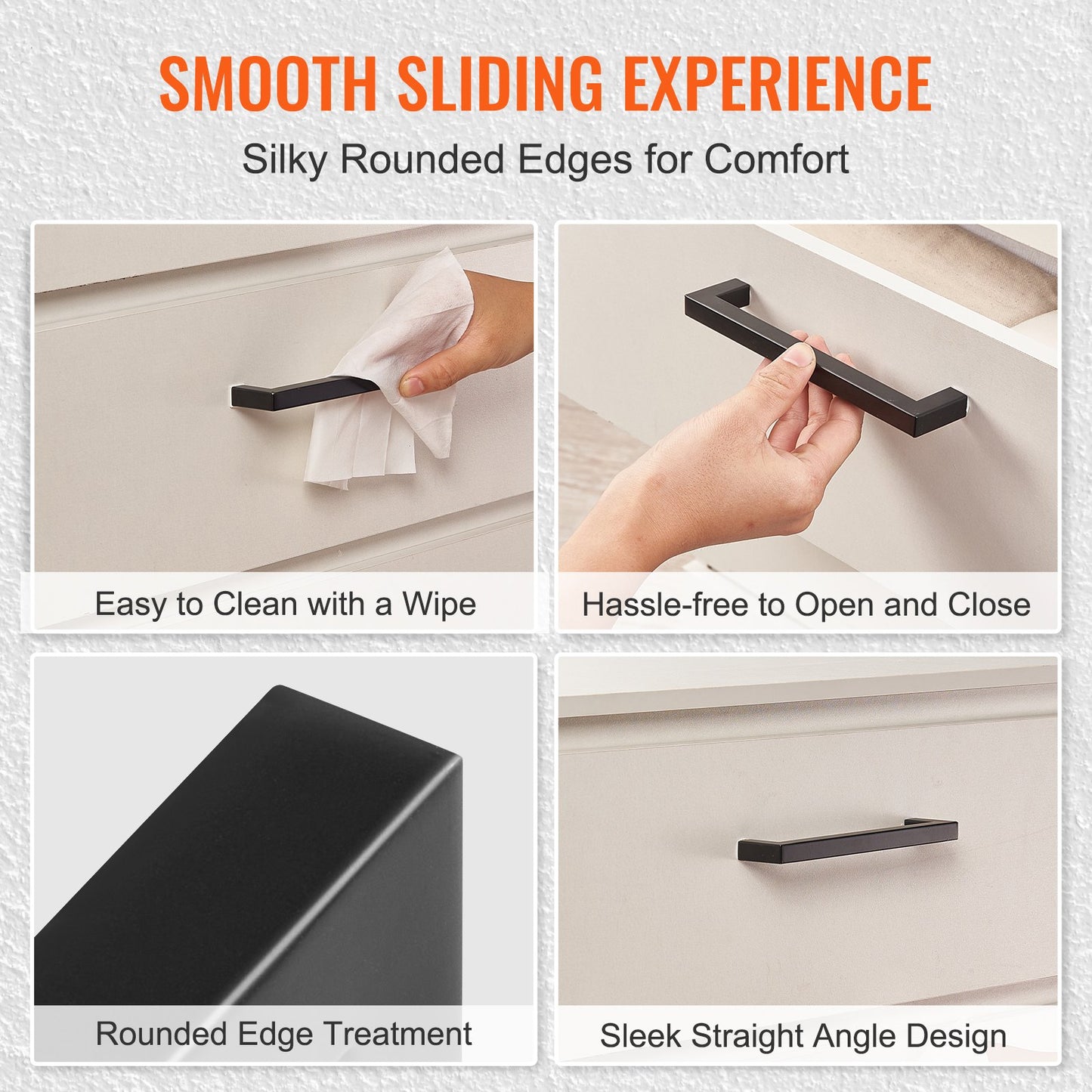 10 Pack Cabinet Pulls, 3in / 76mm Center to Center Slim Square Kitchen Cabinet Drawer, Stainless Steel Modern Kitchen Cupboard Door Handles for Kitchen Bathroom Bar Hardware Matte Black - Image 6