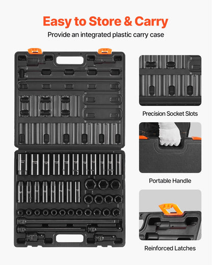 Impact Socket Set 43 Piece Impact Sockets, Standard Socket Assortment, Drive Socket Set 6-Point Sockets Metric 9-30mm (Standard/Deep) - Image 6