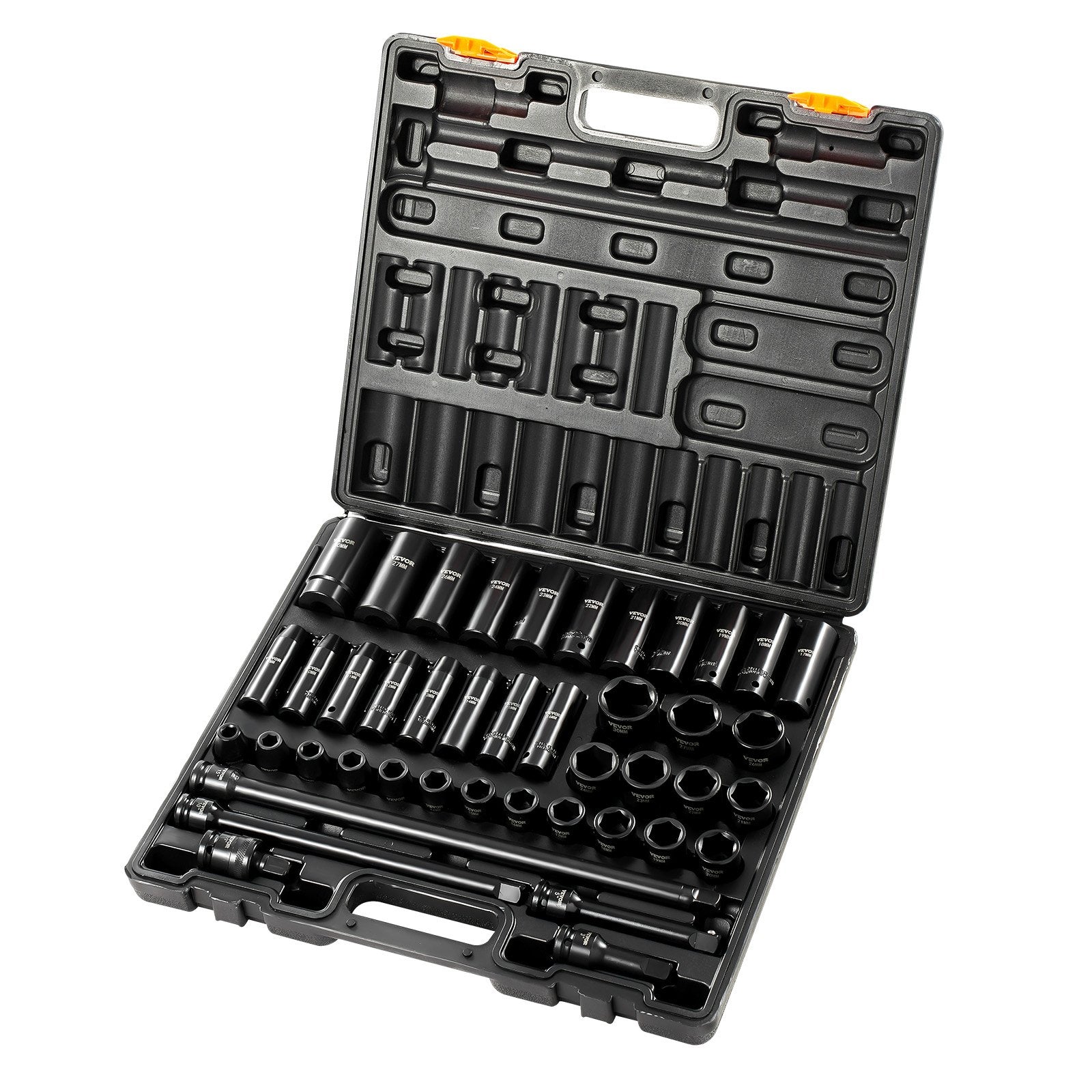 Impact Socket Set 43 Piece Impact Sockets, Standard Socket Assortment, Drive Socket Set 6-Point Sockets Metric 9-30mm (Standard/Deep) - Image 9