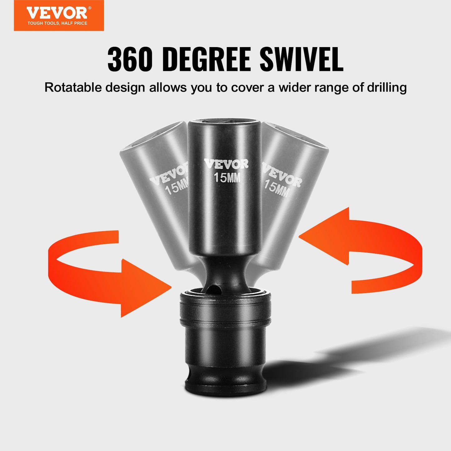 360 Degree Swivel Impact Sockets Set 14pcs 6-Point 3/8in Drive Socket Set - Image 2