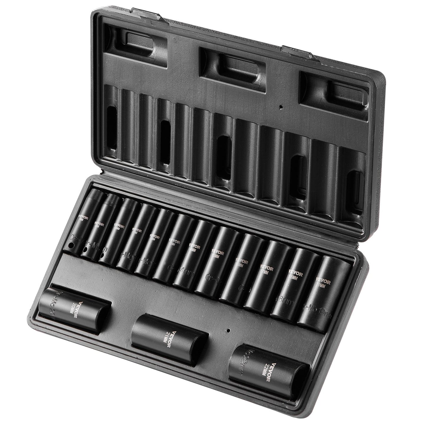 3/8" Drive Impact Socket Set, 15 Piece Deep Socket Set Metric 8-22mm, 6 Point Cr-Mo Alloy Steel for Auto Repair, Easy-to-Read Size Markings, Rugged Construction, Includes Storage Case - Image 9