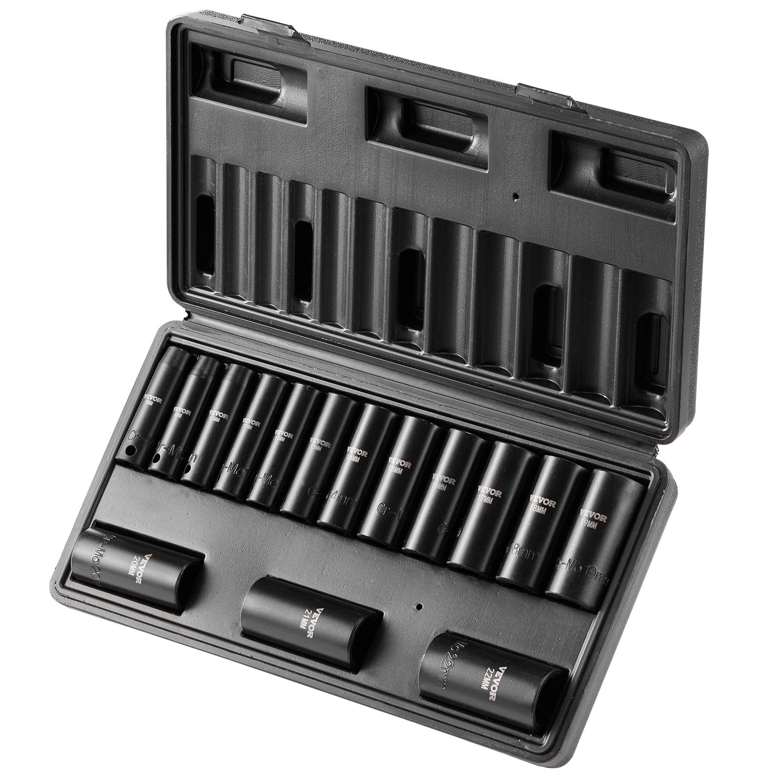 3/8" Drive Impact Socket Set, 15 Piece Deep Socket Set Metric 8-22mm, 6 Point Cr-Mo Alloy Steel for Auto Repair, Easy-to-Read Size Markings, Rugged Construction, Includes Storage Case - Image 9