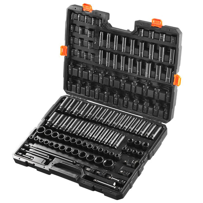Impact Sockets Set 130PCS 6-Point 3/8" & 1/2" Drive Bit Ratchet Tool Kit - Image 9