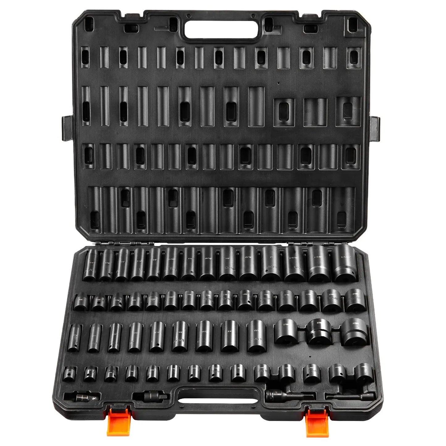 Impact Sockets Set 59pcs 6-Point 3/8" & 1/2" Drive Bit Ratchet Tool Kit - Image 9